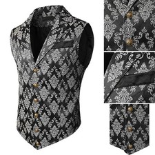 Stylish Single Breasted Waistcoat for Men Retro Gothic Steampunk Style Vest