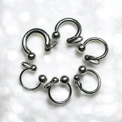 Prince Albert Surgical Steel 14g 12g 10g 8g 6g 4g 5/8'' SLAVE Ring PA Horseshoe