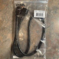 New C2G 3ft C14 Male to C15 Power Cable - 14AWG - Black IEC C14 to IEC C15 