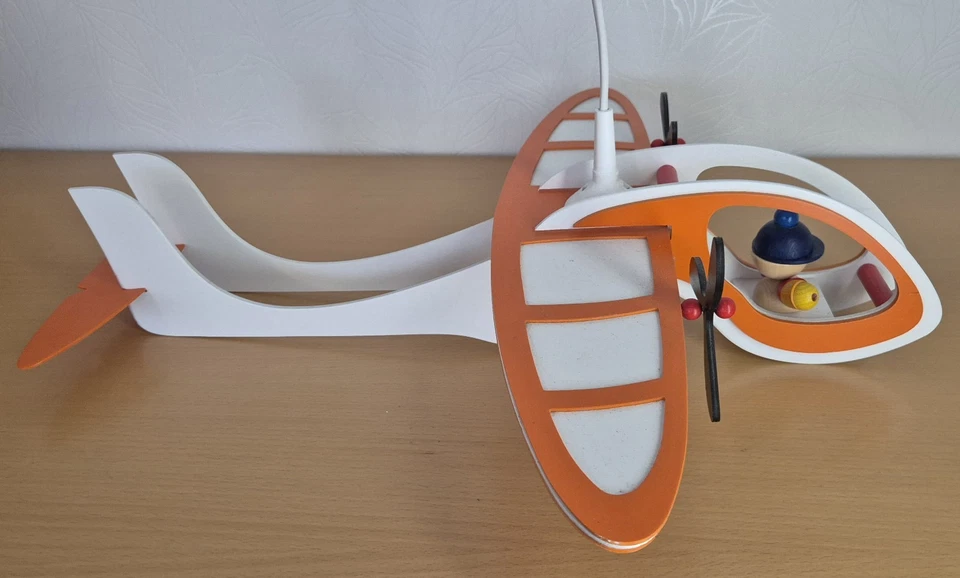 Pendelleuchte Flugzeug mit "Joe" weiss/orange von Elobra 125557 - Bild 3 von 4