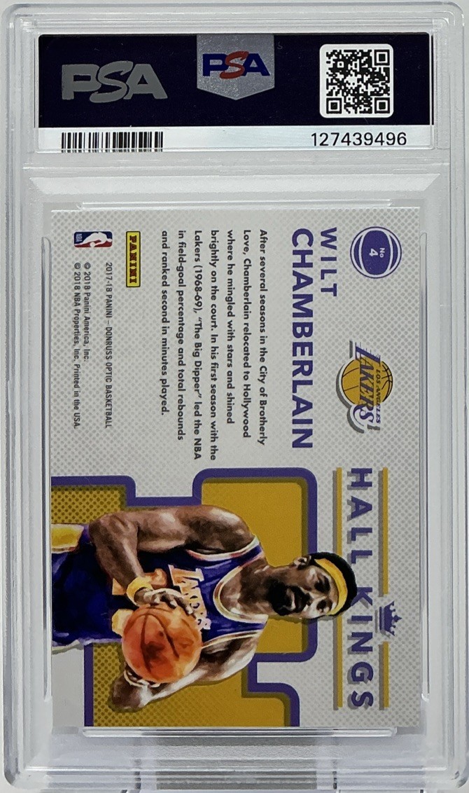 Wilt Chamberlain PSA 10- 2017 Panini Donruss Optic ‘Hall Kings’ - Kansas, Lakers view 6