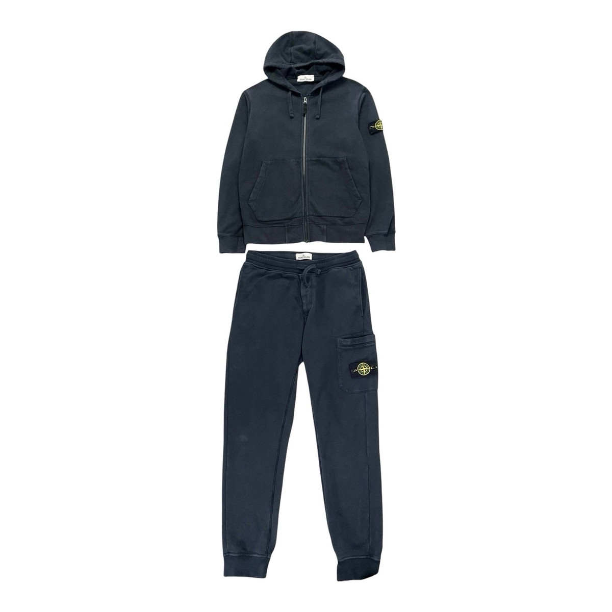 Stone Island Full Tracksuit Full Zip Hoodie Joggers Bottoms Piece Navy  Medium