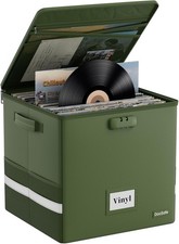 Vinyl Record Storage Box - Fireproof Water Resistant Collapsible 100 Records