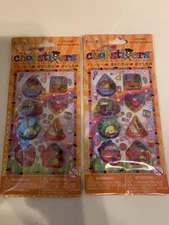 LOT of 2 packs CHOPSTICKERS liquid oily dimensional 3D VERY RARE stickers