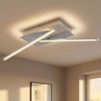 Designleuchte Deckenlampe Wohnzimmerleuchte Led KüChe Kristalle Silber Metallic