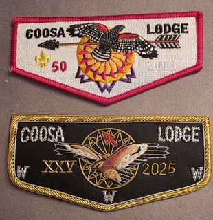 OA COOSA Lodge 50 Greater Alabama 25TH 2025 Black Gold Flap Patch 2013 Flap
