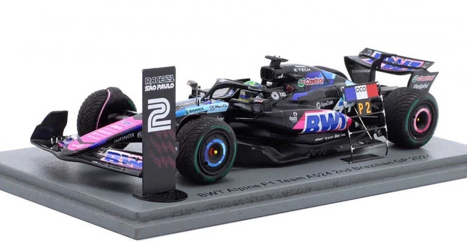 Spark S9551 Alpine Renault A524 2nd Brazilian GP 2024 - Esteban Ocon 1/43 Scale - Image 3 of 4