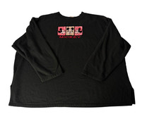 Disney Unlimited Womens 3X Black Fleece Pullover Sweatshirt Faces of Mickey Vtg