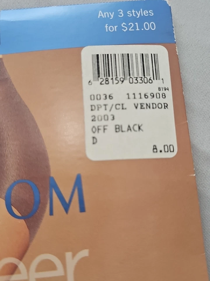 Nordstrom Pantyhose Womens D Control Panty Sheer 20 DENIER LEG Off Black - Image 2 of 4