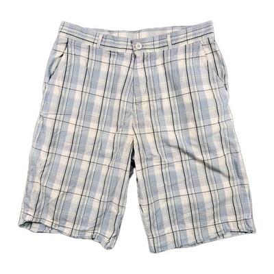 Lacoste Men s Plaid Shorts 31x10 Blue White Cotton Casual Preppy