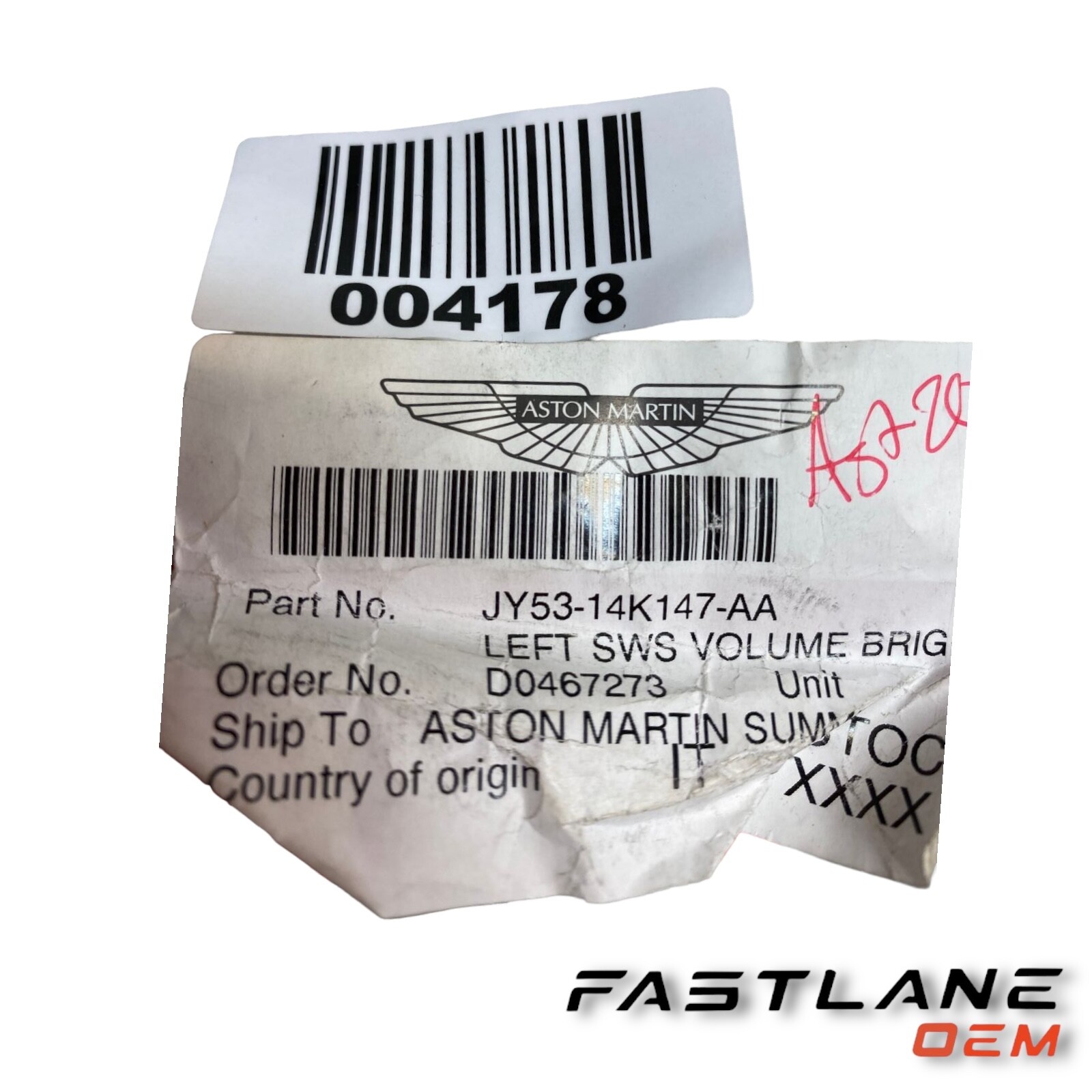 ASTON MARTIN LEFT SWS VOLUME BRIG NEW OEM JY53-14K147-AA
