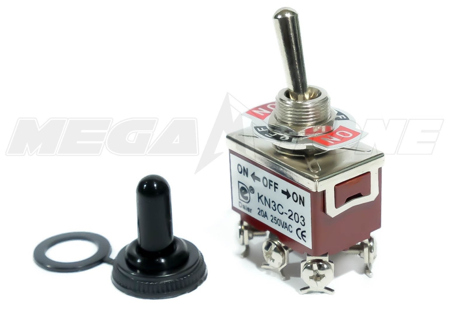 Toggle Switch Heavy Duty 20A/125V DPDT On-Off-On w/Waterproof Boot. USA ...