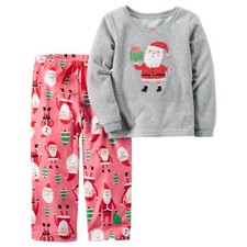 NWT Carter's Girls Size 4 or 5 Santa Tree Pajama Set Pant Top 2 PC Christmas