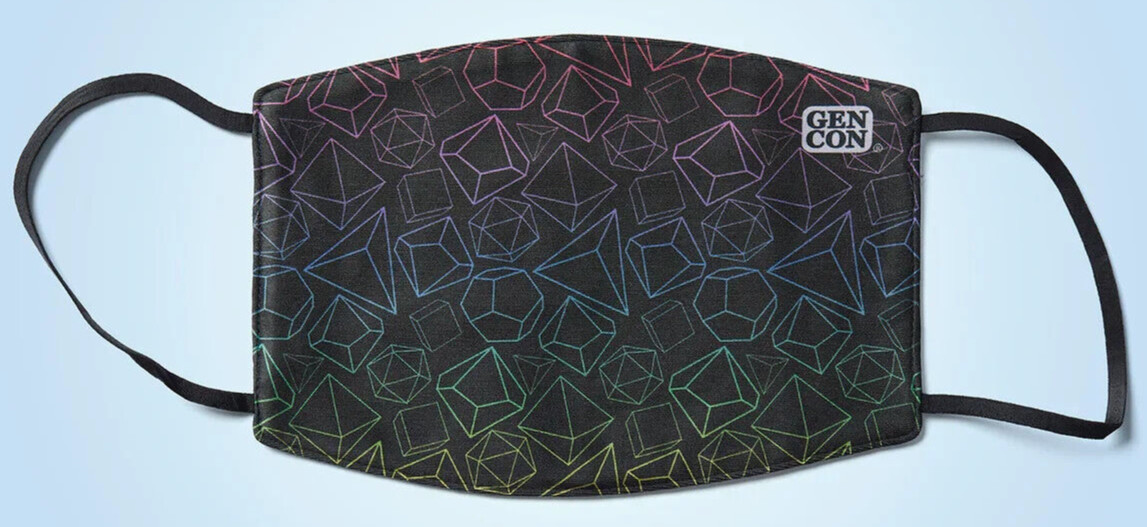 Gen Con 2021 Rollacrit Official Face Masks Washable Reusable Dice Rainbow Lot x2
