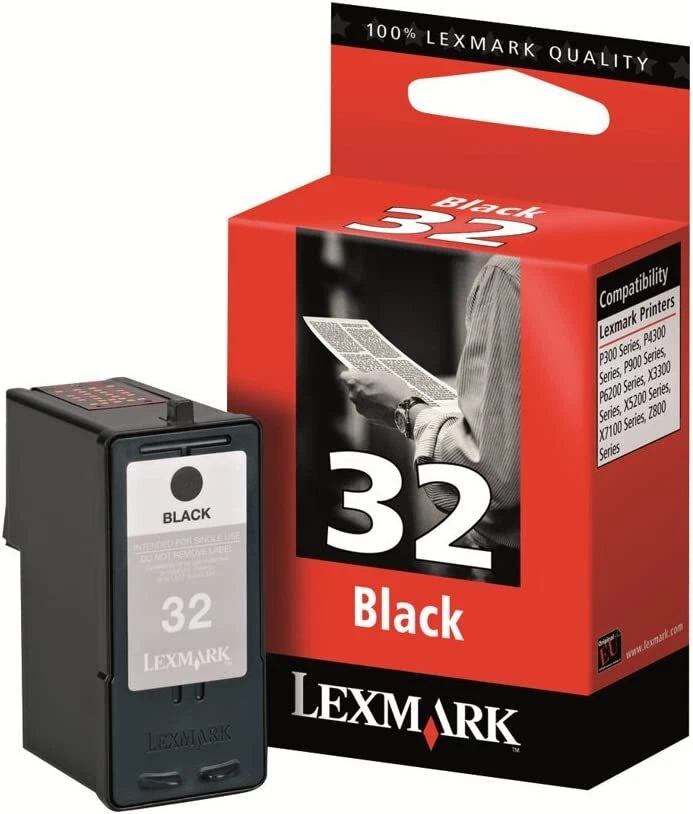 Lexmark 32 Noir 18CX032B cartouche d'encre Authentique (TVA incluse) - Photo 1/1