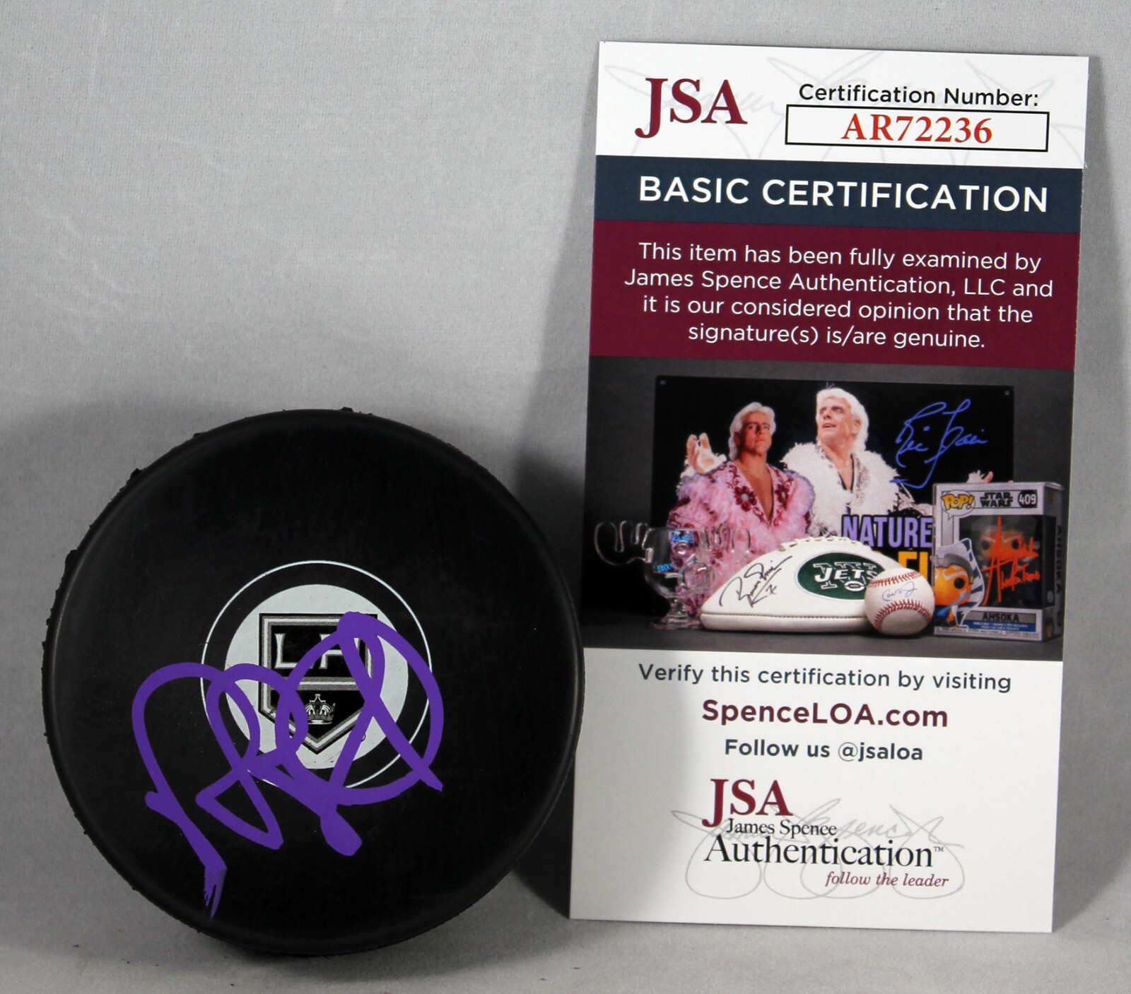 ROB BLAKE SIGNED LOS ANGELES KINGS PUCK NHL HOF LA STAR AUTOGRAPHED +JSA COA 