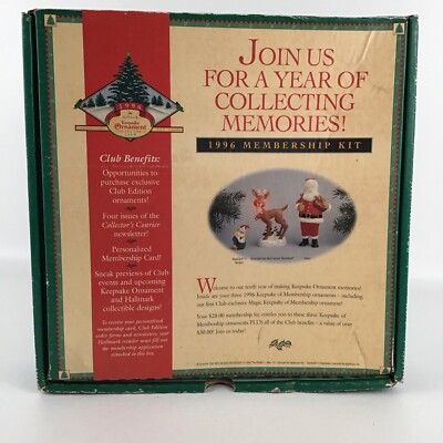 Hallmark Keepsake Ornaments Vintage 1996 Membership Kit Collector's Club Set New