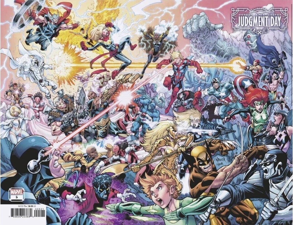 A.X.E.: JUDGMENT DAY #5 - NAUCK WRAPAROUND VARIANT [AXE] MARVEL NM