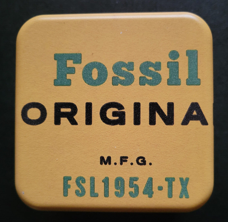 FOSSIL Original Yellow/Blue/Red MFG USA FSL1954-TX Metal Watch Tin