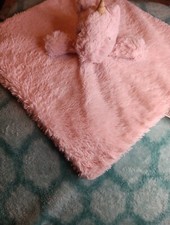 Kellytoy Pink Unicorn Lovey Security Blanket Plush Rattle 2019 Tan Bottom