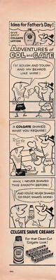 Colgate Shave Cream Print Ad Vintage Advertisement Comic Shaving Father Day 1957