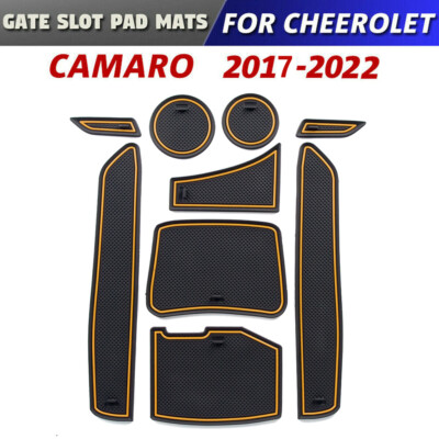 For Chevrolet Camaro 2017-2022 Rubber Gate Slot Cup Holder Pad Door Groove Mats