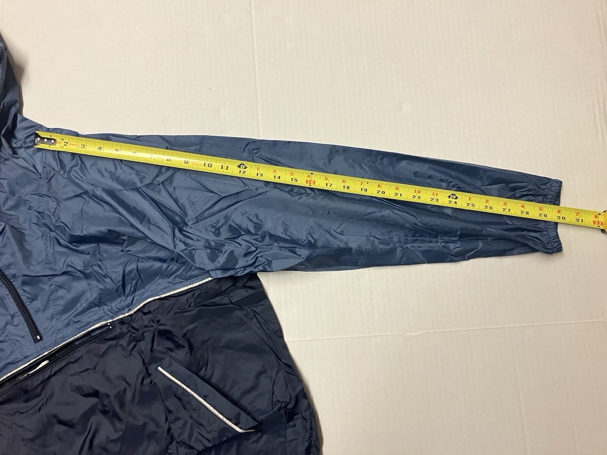 Vtg 90s Old Navy Blue Anorak Windbreaker Jacket Mens Size S