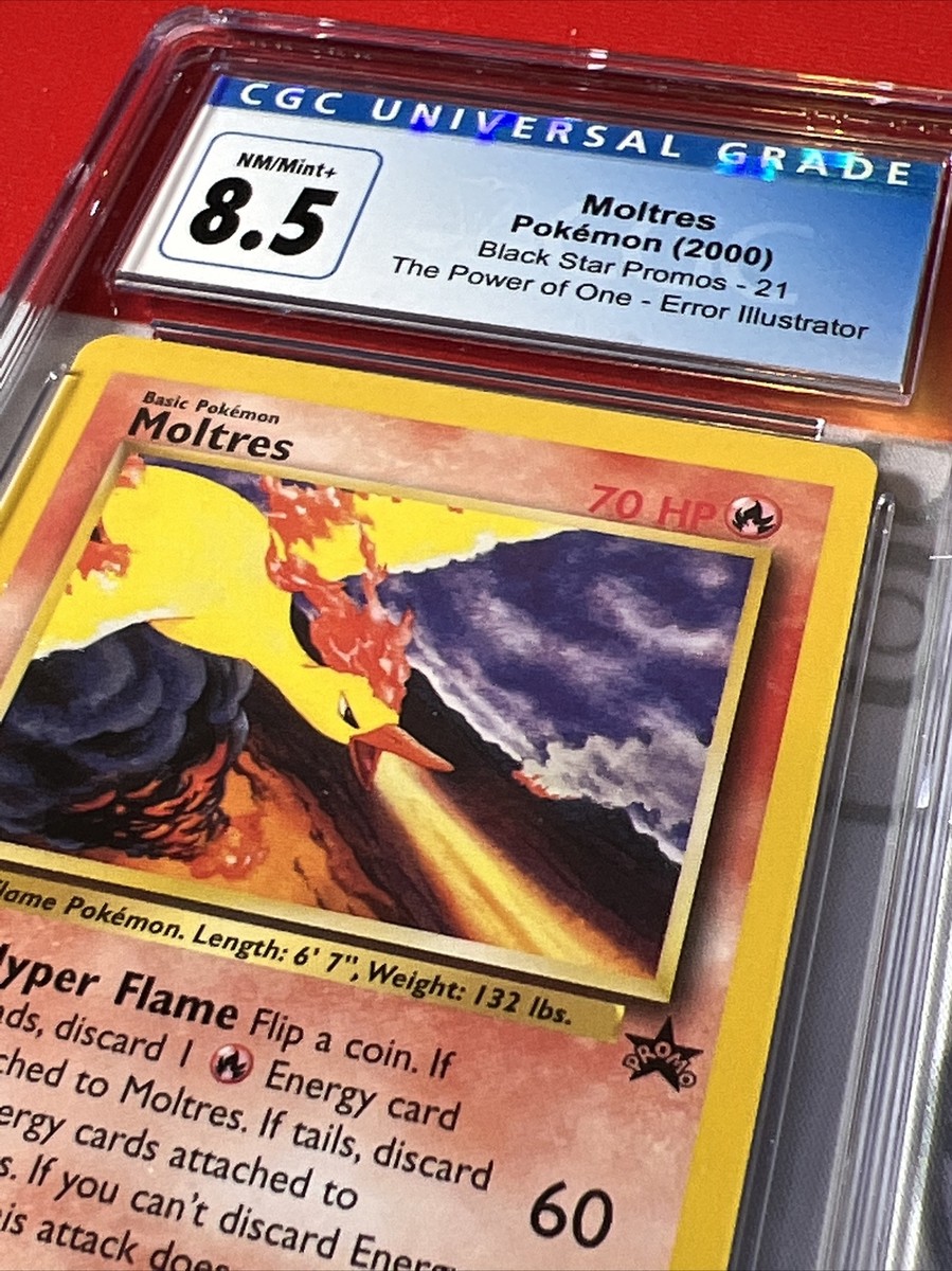 Moltres CGC 8.5 Black Star Promo 21 Error Illustrator Pokemon Card