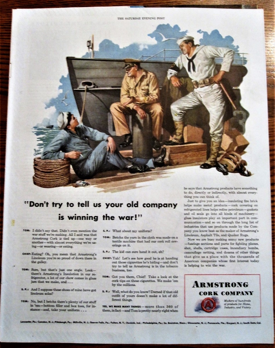 Sea Patrol, Officer, and Sailor at Submarine WWII Armstrong Cork