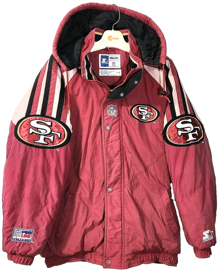 Vintage SF 49ers NFL Pro Line Authentic 1990s STARTER Jacket - Adult Large - G+ - Image 3 of 4