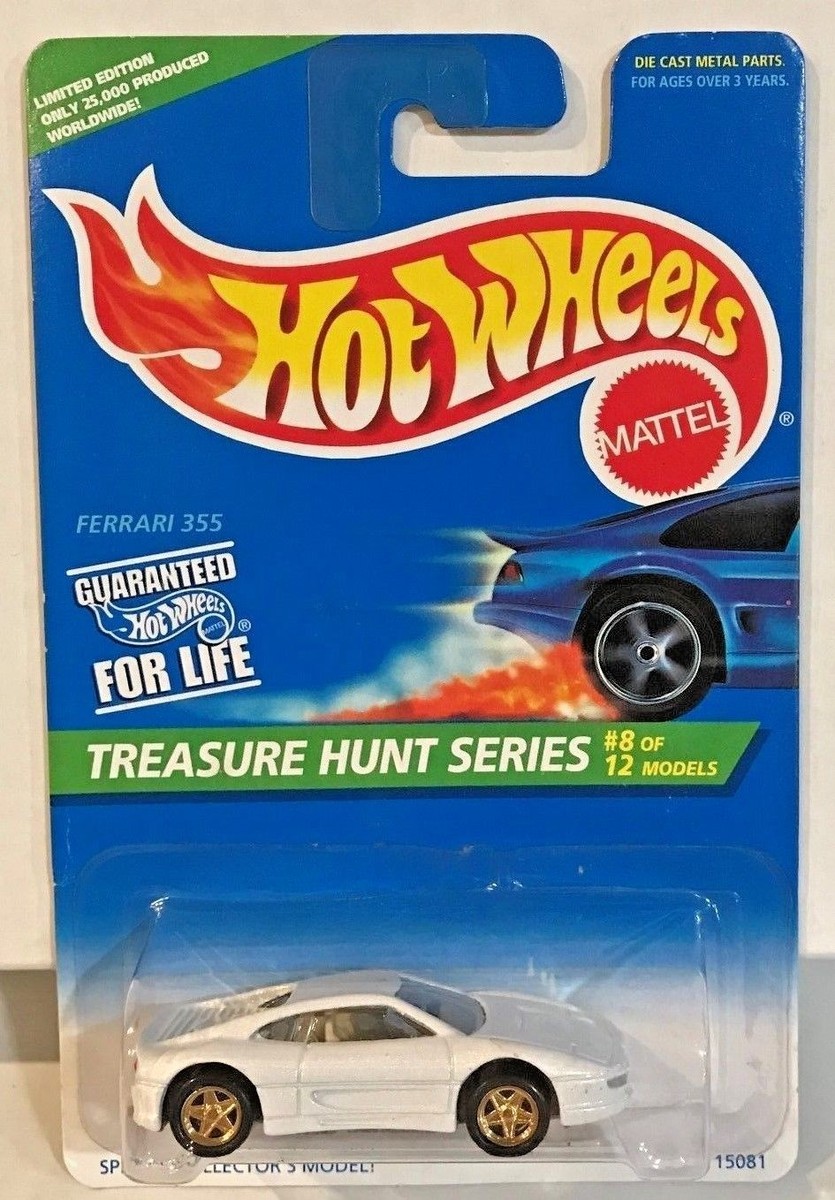 Hot Wheels 1996 Treasure Hunt - White Ferrari 355 w/Gold PR5's #8
