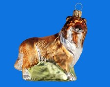 COLLIE DOG EUROPEAN BLOWN GLASS CHRISTMAS TREE ORNAMENT DECORATION HUNDE