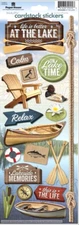 LAKE Water Rowboat Paddle Oar Duck Calm Relax Fish Paper House Cardstock Sticker