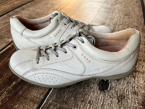 ECCO HYDROMAX GOLF SHOES WITH SPIKES WHITE PINK WOMENS SIZE 40 EXCELLENT - 第 1/10 張圖片