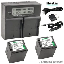 LCD Dual Fast Charger & 2 x Battery for Panasonic VW-VBG260 AG-AC7 HMC40 HDC-HS9