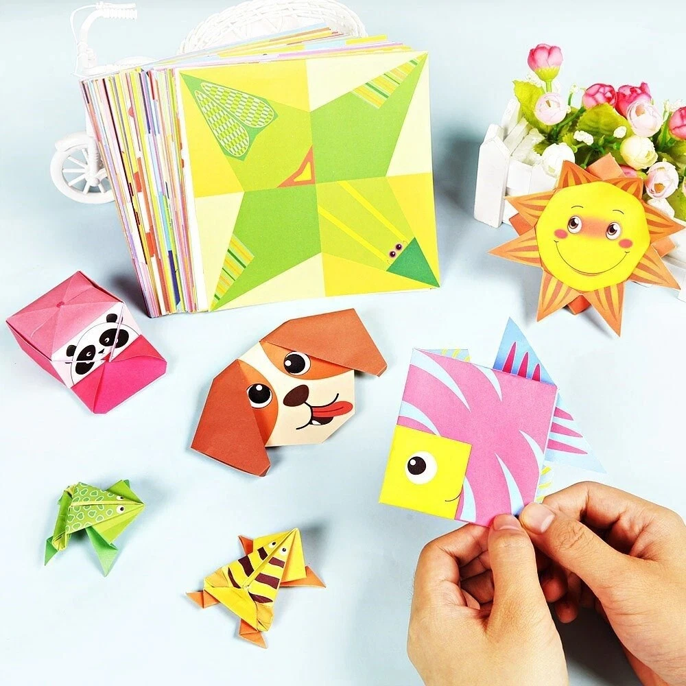 108 3D Origami Paper DIY Kids Craft Toys Cartoon Animal Handcraft Paper Art  gift