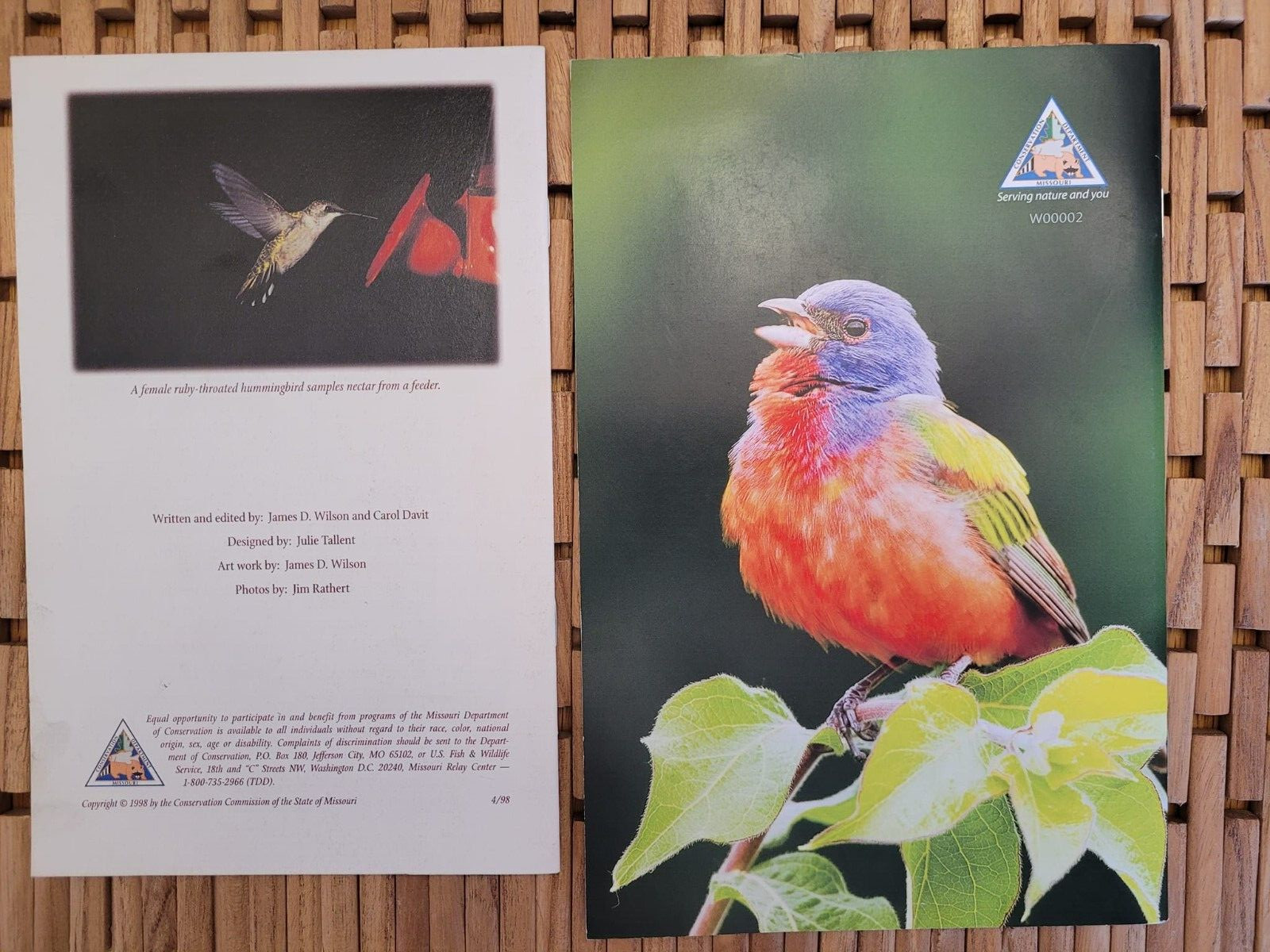 2 Rare Missouri Pamphlets RUBY THROATED HUMMINGBIRDS & ENJOYING BIRDS Nice MDOC