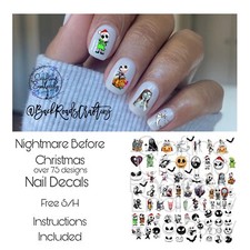 Nightmare Before Christmas Waterslide Nail Decals Set Of 50