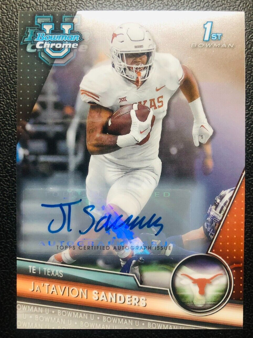 Ja'Tavion Sanders 2023 Bowman Chrome University 1st Prospect Auto #158 Texas