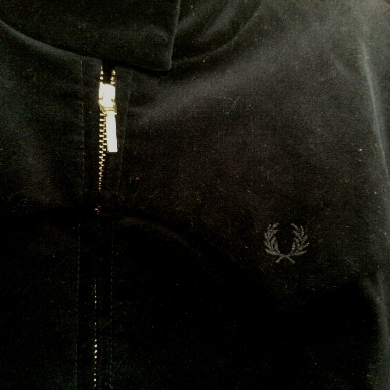 Fred Perry Amy Winehouse Thick Black Velvet Harrington Fitted Jacket - Size 10 image 3