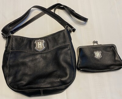 Hulme Black Full Grain Leather Tote Bag Purse And Matching Wallet W/  Strap