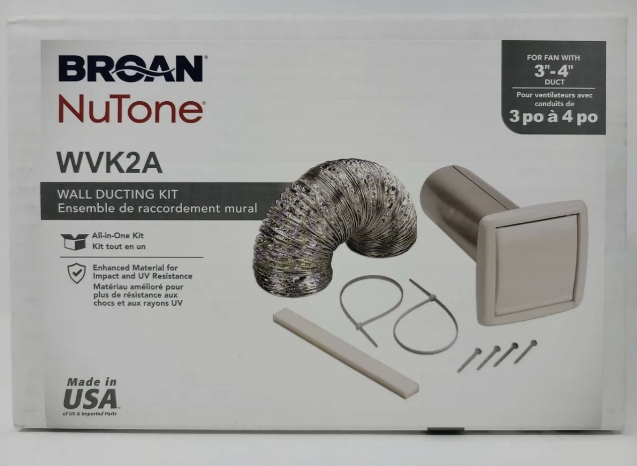 Broan NuTone Exhaust Fan Ducting Kit Wall Bath Vent Built In Screen UV Resistant | eBay