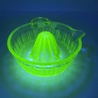 Vintage Green Uranium Vaseline Depression Glass Citrus Juicer Handle & Spout