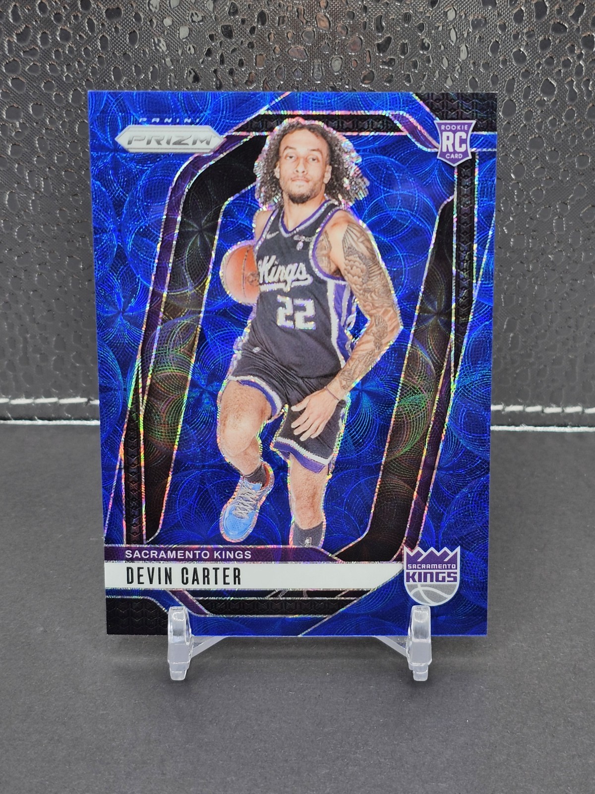 2024 Panini Prizm Devin Carter Blue Scope Prizm Choice Rookie /49 #231 Kings