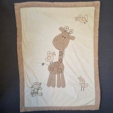 Koala Baby Giraffe Monkey Birds Plush Sherpa Baby Blanket Tan Cream Plush 2010
