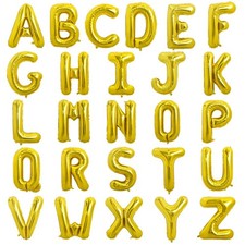 52 Pieces16 Inch Gold Letter A-Z Balloons,Custom Phrase Mylar Foil Alphabet L...