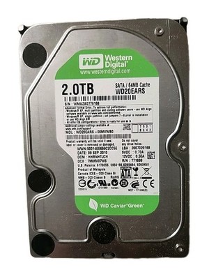 Western Digital Caviar Green 3.5'' 2TB 64M 3Gbps SATA Desktop Hard Drive WD20EARS