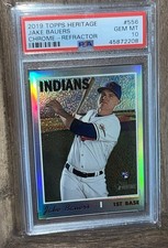 2019 TOPPS HERITAGE REFRACTOR THC556 JAKE BAUERS RC 291/569 CLEVELAND INDIANS