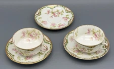 Floral Pattern China Teacups and Saucers - Haviland & Co. - Limoges France