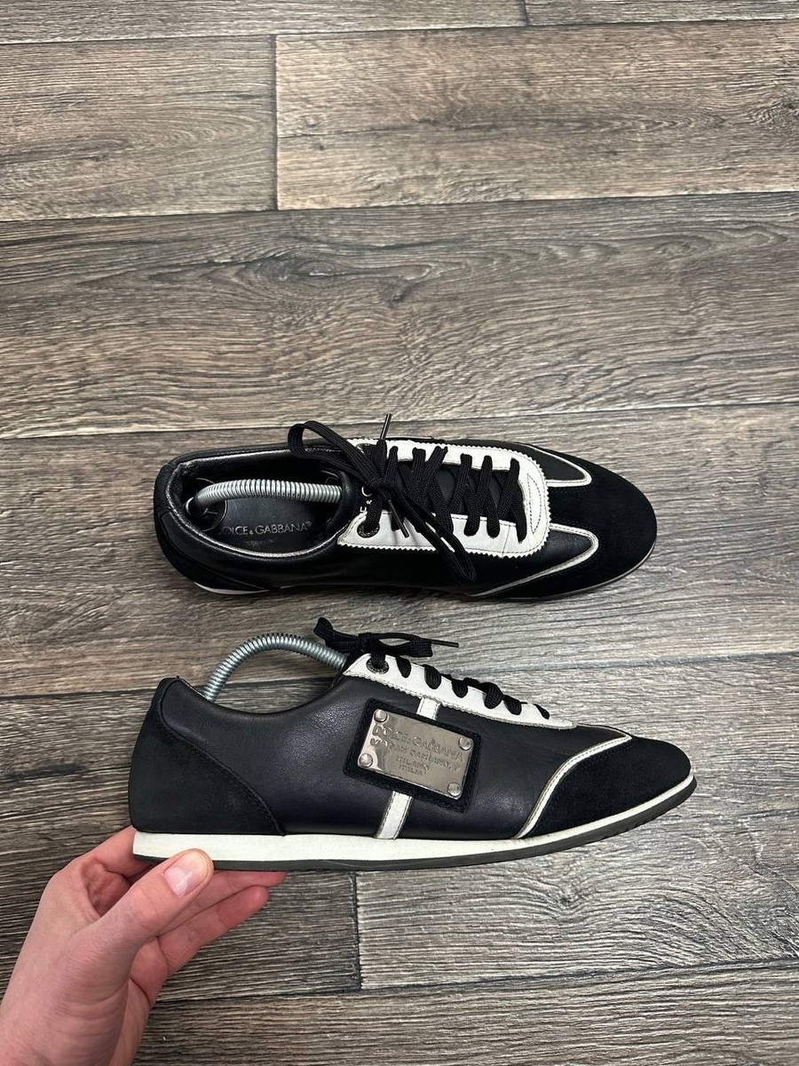 Dolce & Gabbana Leather Low Top Sneakers Black Mens cs0579 sz8 | eBay